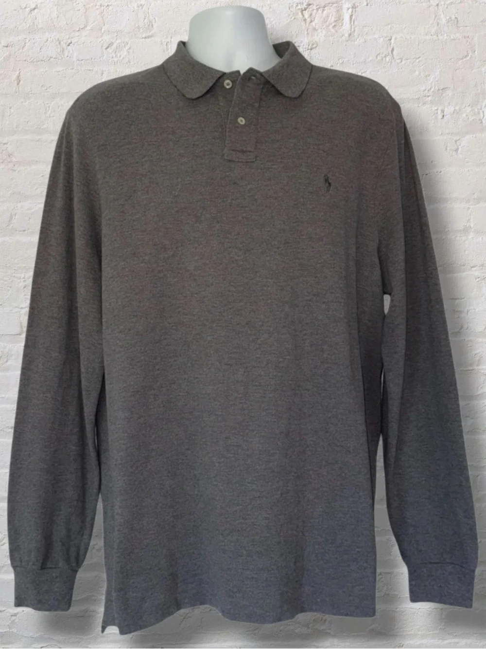 🐎 Polo Ralph Lauren Long Sleeve Polo Shirt Men’s XL Classic Fit Gray